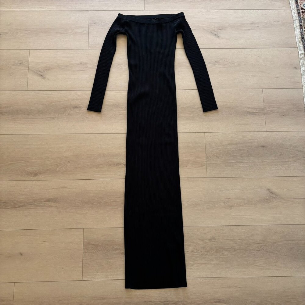 Good American Stretch Rib Off Shoulder Maxi Dress - Picture 4 of 4